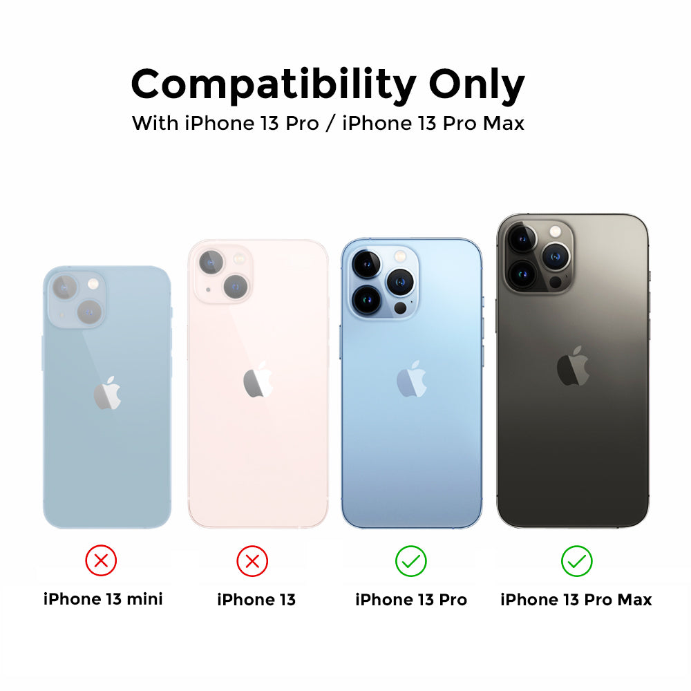 Apple iPhone 13 Pro /Apple iPhone 13 Pro Max Camera Lens Protector| Aluminum Frame Tough Camera Protective with Glass Lens Cover |
