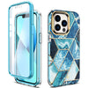 Apple iPhone 13 Pro Case | Marble Shockproof Bumper Stylish Slim Phone Cases |Blue Marble