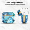 Apple iPhone 13 Pro Case+ Air Pods 3rd Generation Case | Marble Shockproof Bumper Stylish Slim Phone Cases | Blue