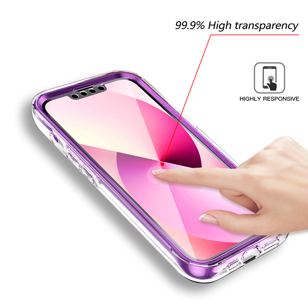 Apple iPhone 13 Pro Case | Marble Shockproof Bumper Stylish Slim Phone Cases | Purple Marble