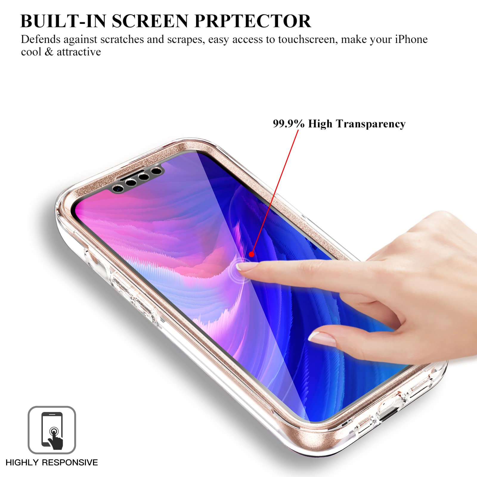 Apple iPhone 13 Pro Max Case+ Air Pods 3rd Generation Case | Marble Shockproof Bumper Stylish Slim Phone Cases | Pink