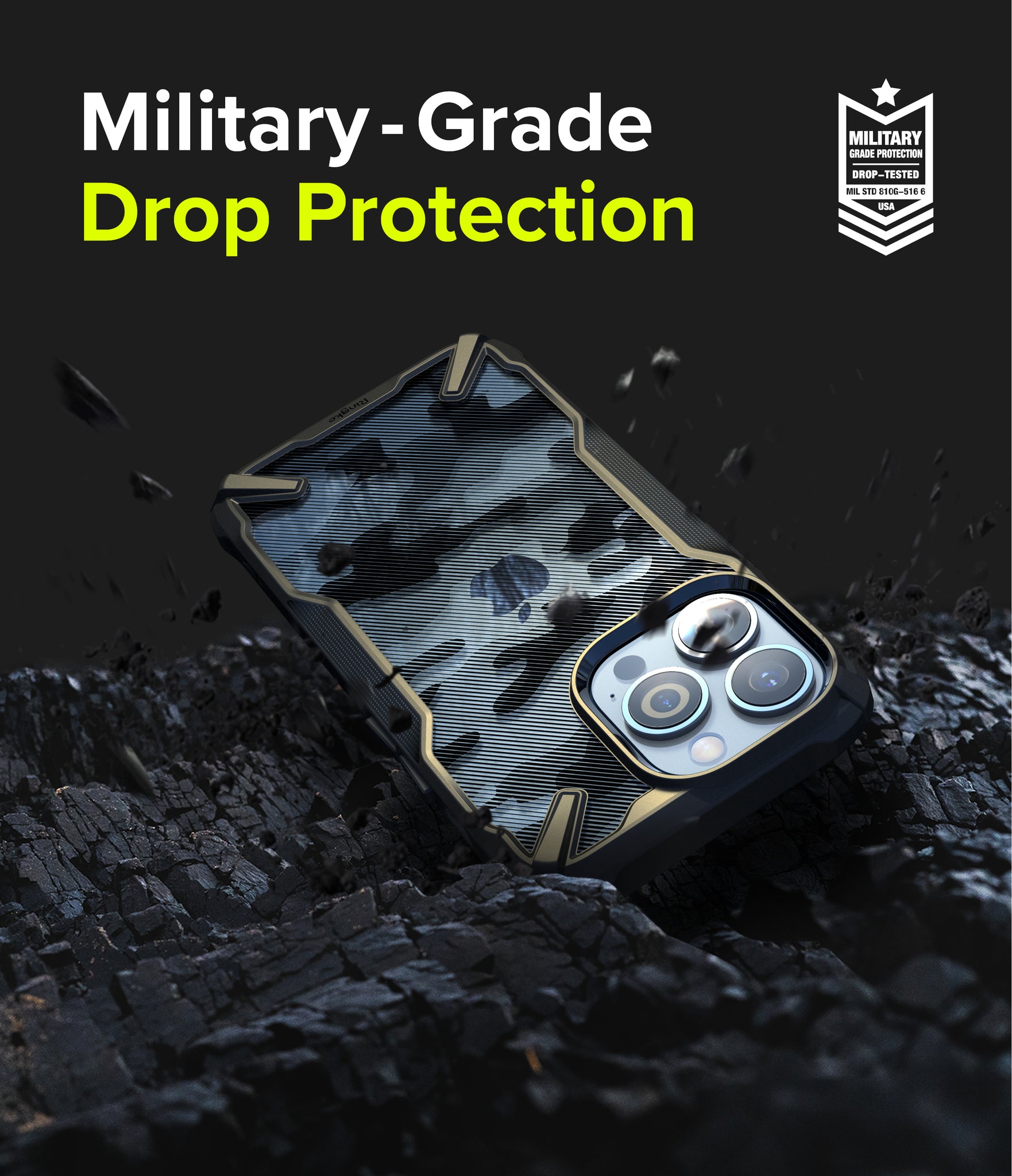 Apple iPhone 13 Pro Max Case Cover| Fusion-X Series| Camo Black