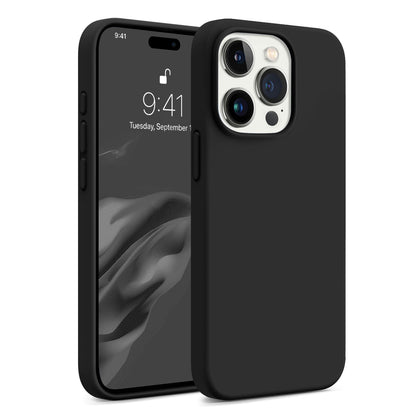 iPhone 15 Pro Case Cover | Liquid Silicone Series | Black