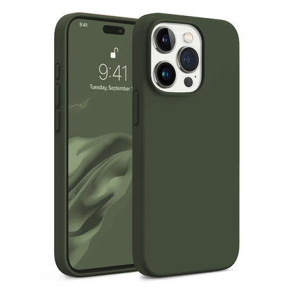 iPhone 15 Pro Case Cover | Liquid Silicone Series | Dark Green