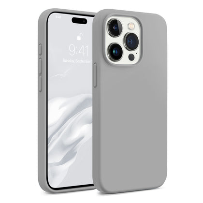 iPhone 15 Pro Case Cover | Liquid Silicone Series | Stone Grey