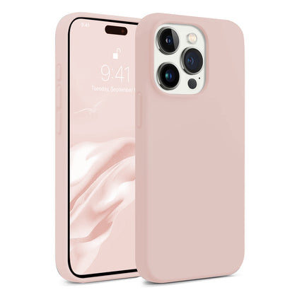 iPhone 15 Pro Case Cover | Liquid Silicone Series | Pink Sand2