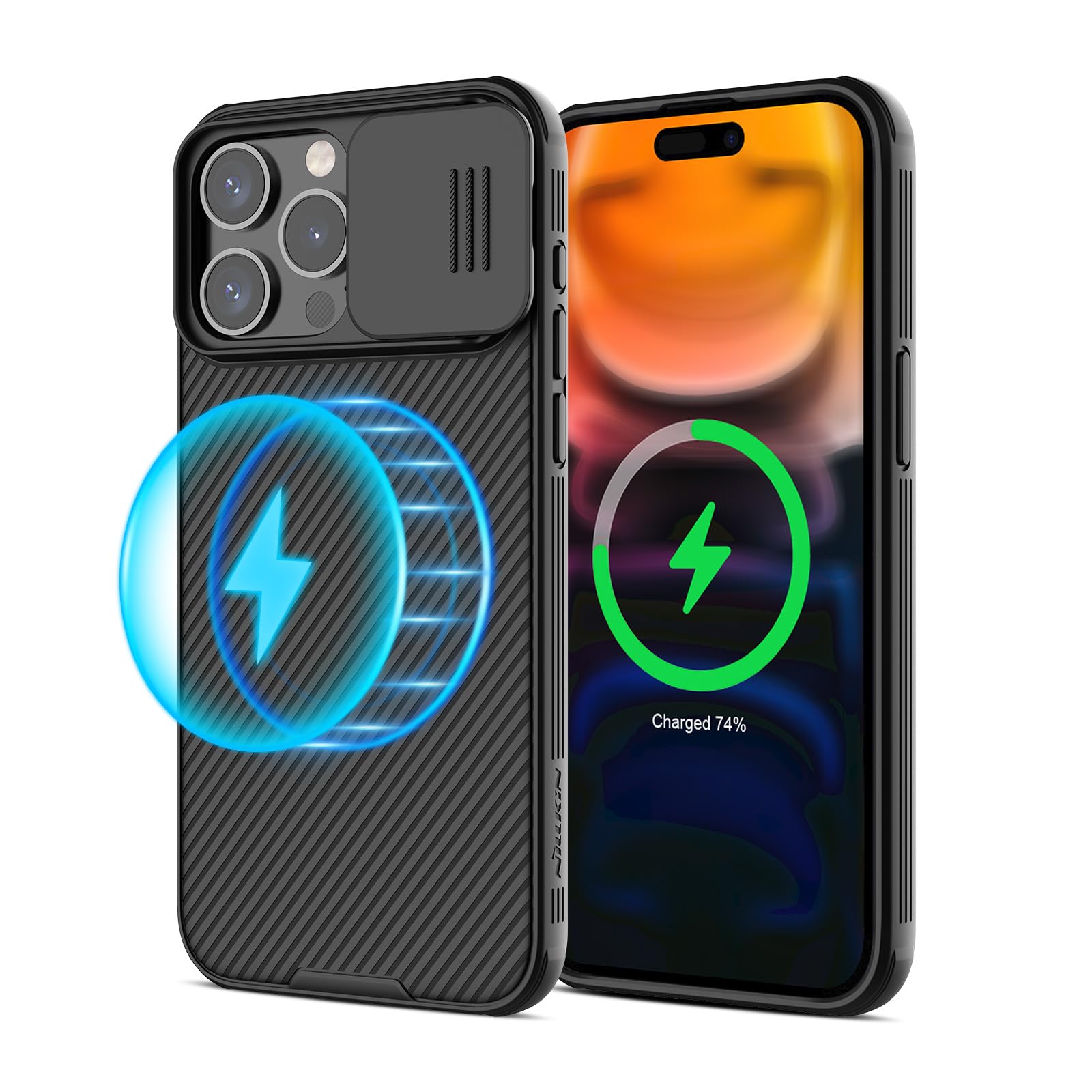 iPhone 15 Pro Max Case Cover | Camshield Pro Magnetic Series | Black