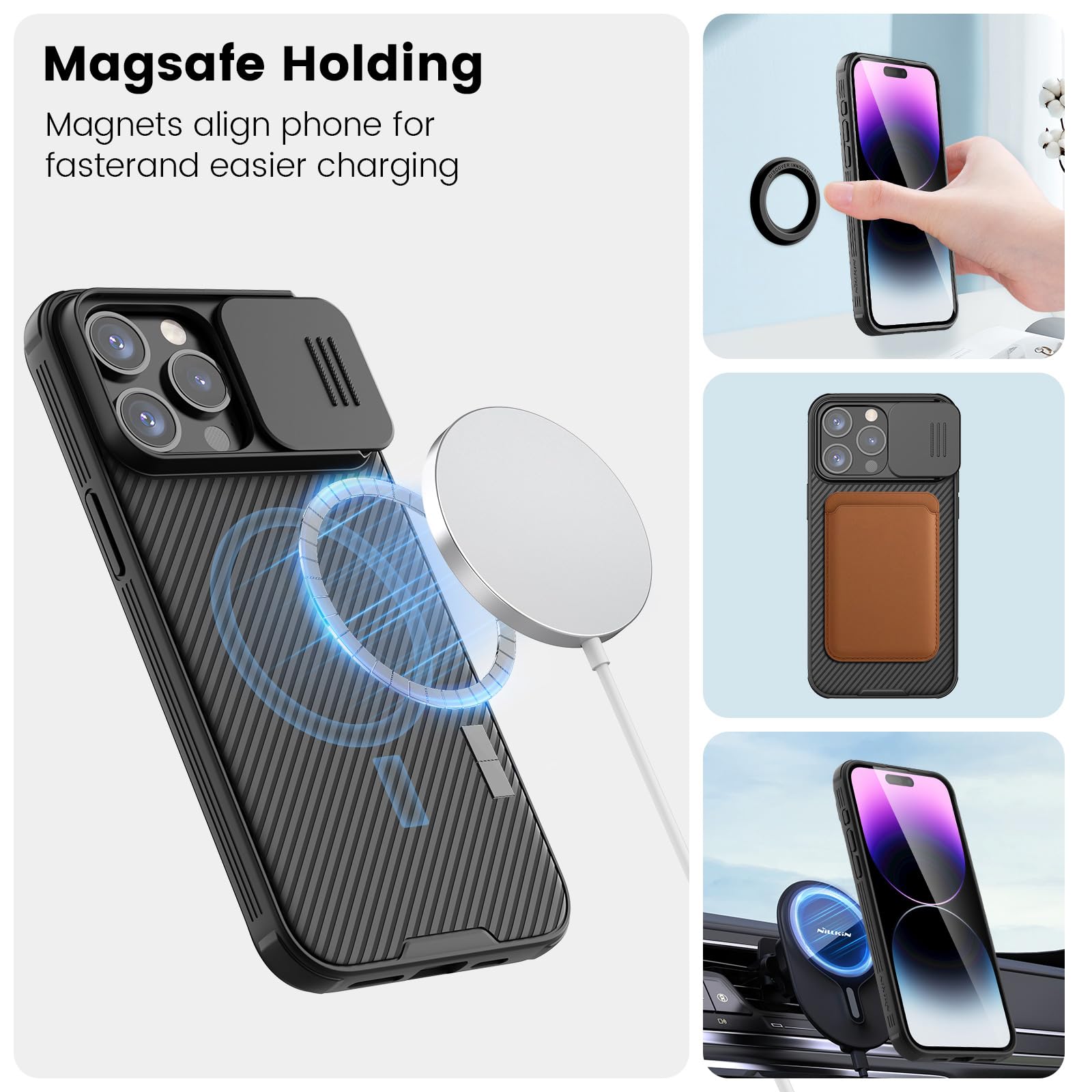 iPhone 15 Pro Max Case Cover | Camshield Pro Magnetic Series | Black