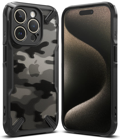 iPhone 15 Pro Max Case Cover| Fusion-X Series | Camo Black