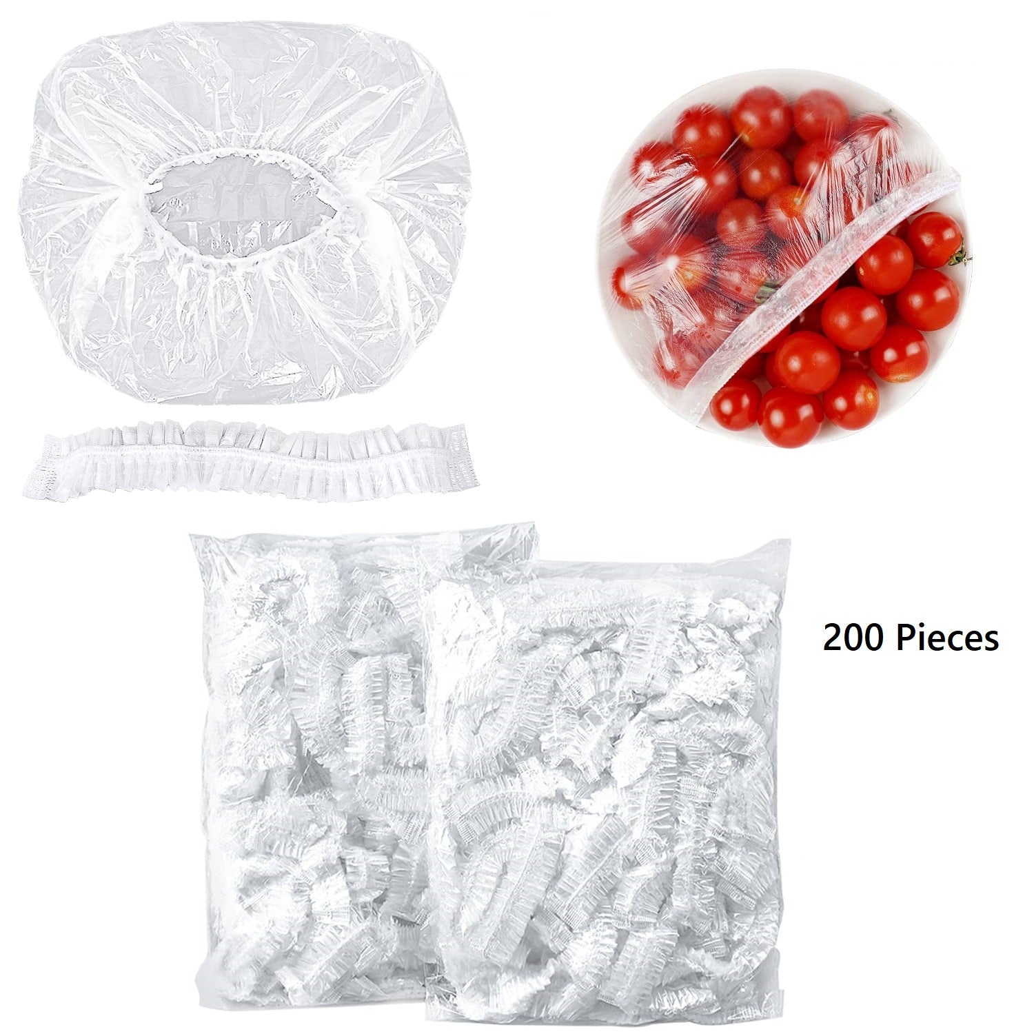 Disposable Elastic Food Storage Covers| Kitchen Wrap Seal Caps (200 Pieces)