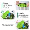 Silicone Snap N Strain Strainer | Green