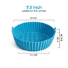 Silicone Air Fryer Liner 7.5inch [Pack of 2] Round Size from 2.5 Ltr to 5.5 Ltr Air fryer Oven Accessories | Blue/Grey