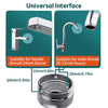 1080° Large-Angle Rotating Robotic Arm Water Nozzle Faucet Adaptor-Silver