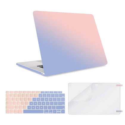 Matte Case For MacBook Air 13 inch 2022-2018 A2337 M1 A2179 A1932 Retina Display Touch ID Case&Keyboard Skin&Screen Protector- Gradient Pink &Blue