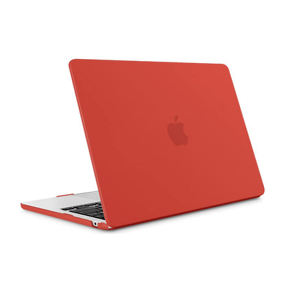 Frost Matte Rubberized Hard Case For MacBook Air 13.6 inch Case 2024 2022 Release M3 A3113 A2681 M2 with Liquid Retina Display Touch ID,  Red