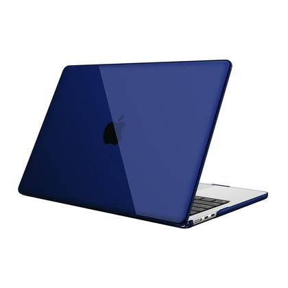 Crystal Clear Case For MacBook Air 13.6 inch Case 2024 2022 Release M3 A3113 A2681 M2 with Liquid Retina Display Touch ID, Protective Plastic Hard Shell Cover - Dark Blue