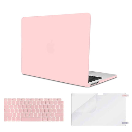 Matte Case For MacBook Air 13.6 inch Case 2024 2022 Release M3 A3113 A2681 M2 with Liquid Retina Display Touch ID CaseCase&Keyboard Skin&Screen Protector - Rose Pink
