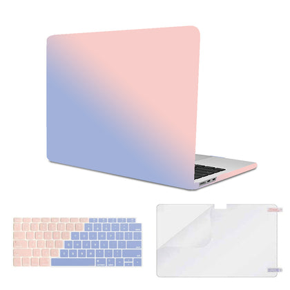 Matte Case For MacBook Air 13.6 inch Case 2024 2022 Release M3 A3113 A2681 M2 with Liquid Retina Display Touch ID Case&Keyboard Cover&Screen Protector -Gradient Pink &Blue