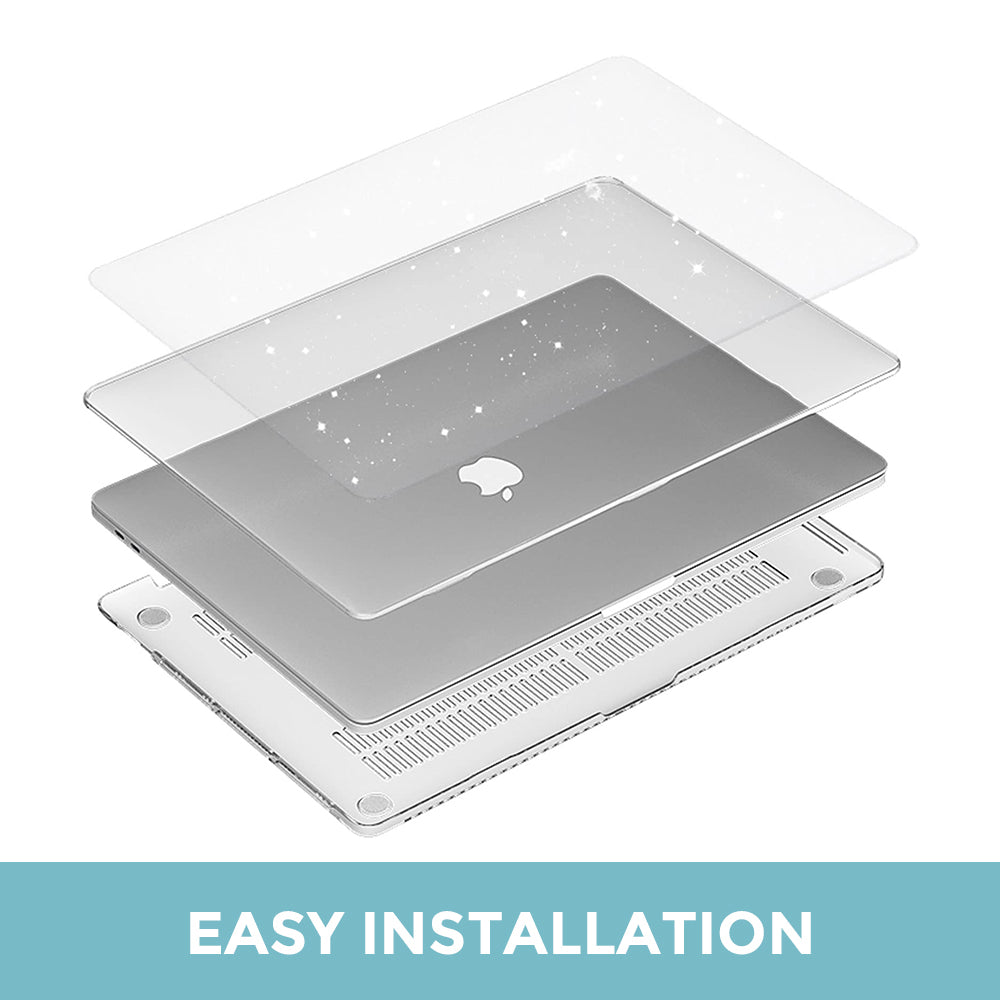 Glitter Bling Case for MacBook Pro 13.3 inch Case 2020- 2016 Release Model A1706 A1708 A1989 A2159 A2289 A2251 A2338 Laptop Hard Shell Cover White