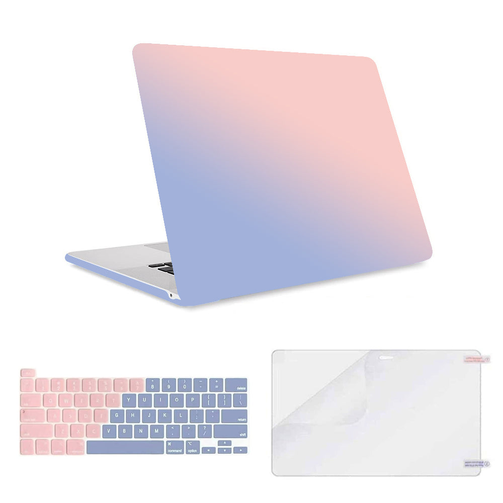 Matte Case For MacBook Pro 13 inch M2 2022-2016 A2338 M1 A2251 A2289 A2159 A1989 A1708 A1706 Casel&Keyboard Skin&Screen Protector-Gradient Pink &Blue