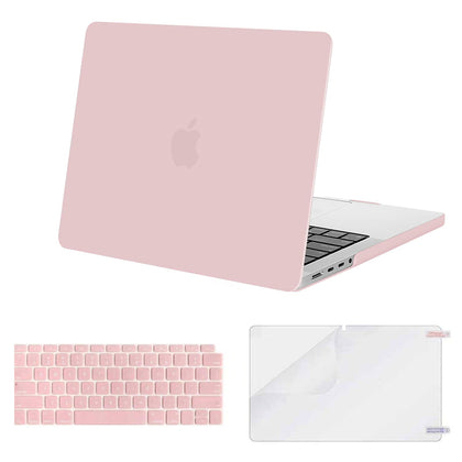 Matte Case Combo | MacBook Pro 14 inch Case 2023 2022 2021 Release M3 A2918 A2992 M2 A2779 M1 A2442 Pro Max Chip | Rose Pink