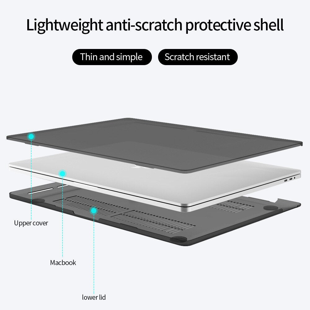 Crystal Clear Case for Macbook Pro 16 Inch Cover 2019 Compatible with A2141 Clear