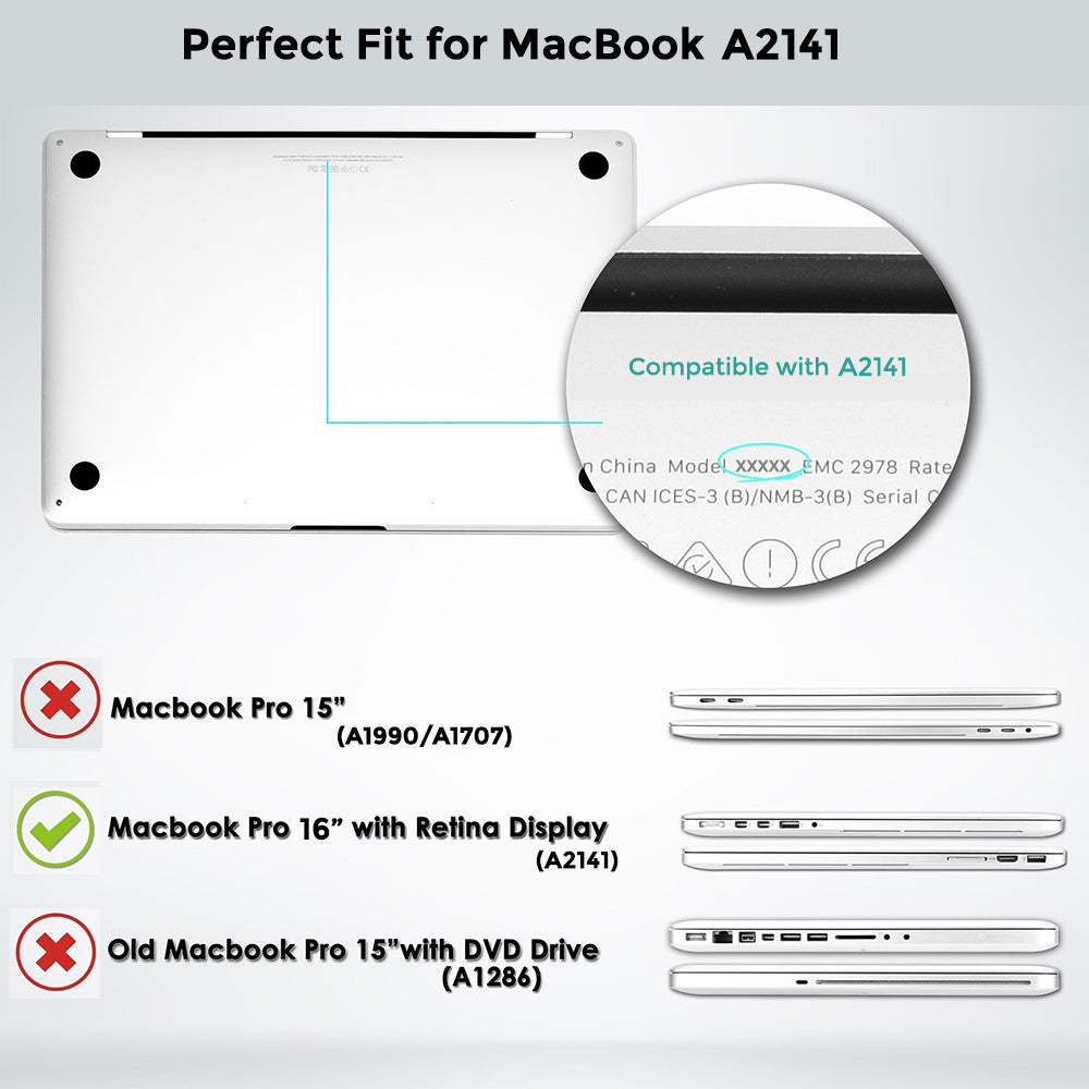 Crystal Clear Case for Macbook Pro 16 Inch Cover 2019 Compatible with A2141 Clear