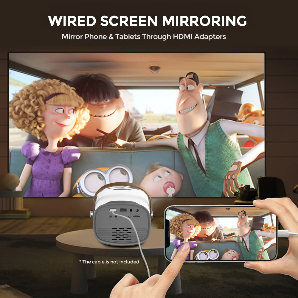 Mini Projector |2500 Lumens/Screen Size upto 100 inch|Native Res 800x480P| Home Theater Portable Projectors