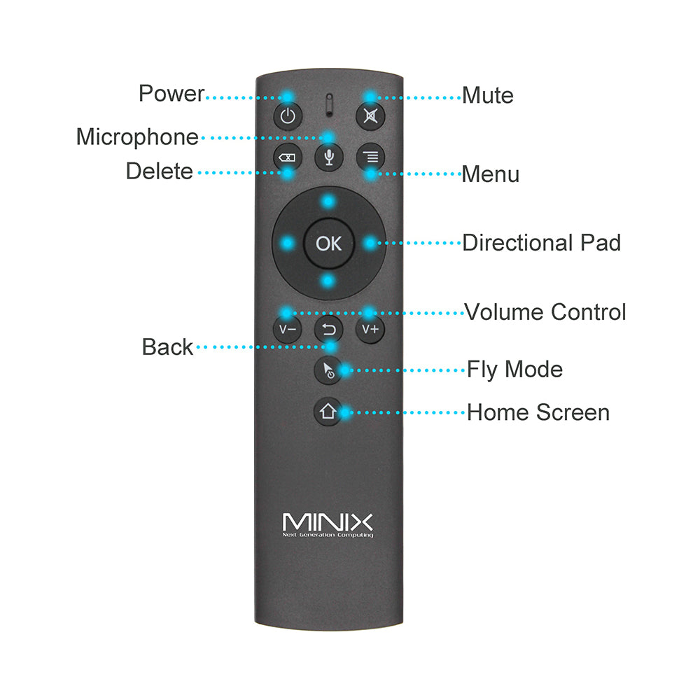 MINIX NEO M2 2.4G Motion Sensing Smart Remote Wireless Air Mouse with Voice Six-Axis Gyroscope Remot for MINIX Smart TV Box,PC…