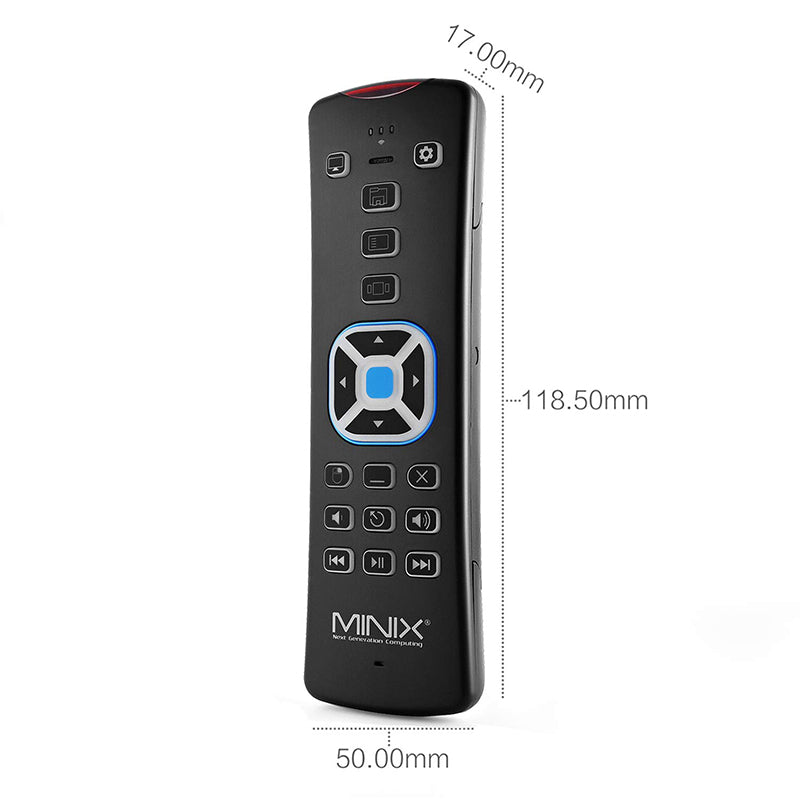 MINIX NEO W2 Air Mouse Wireless Remote Control with QWERTY Mini Keyboard For Windows 10 OS - Black