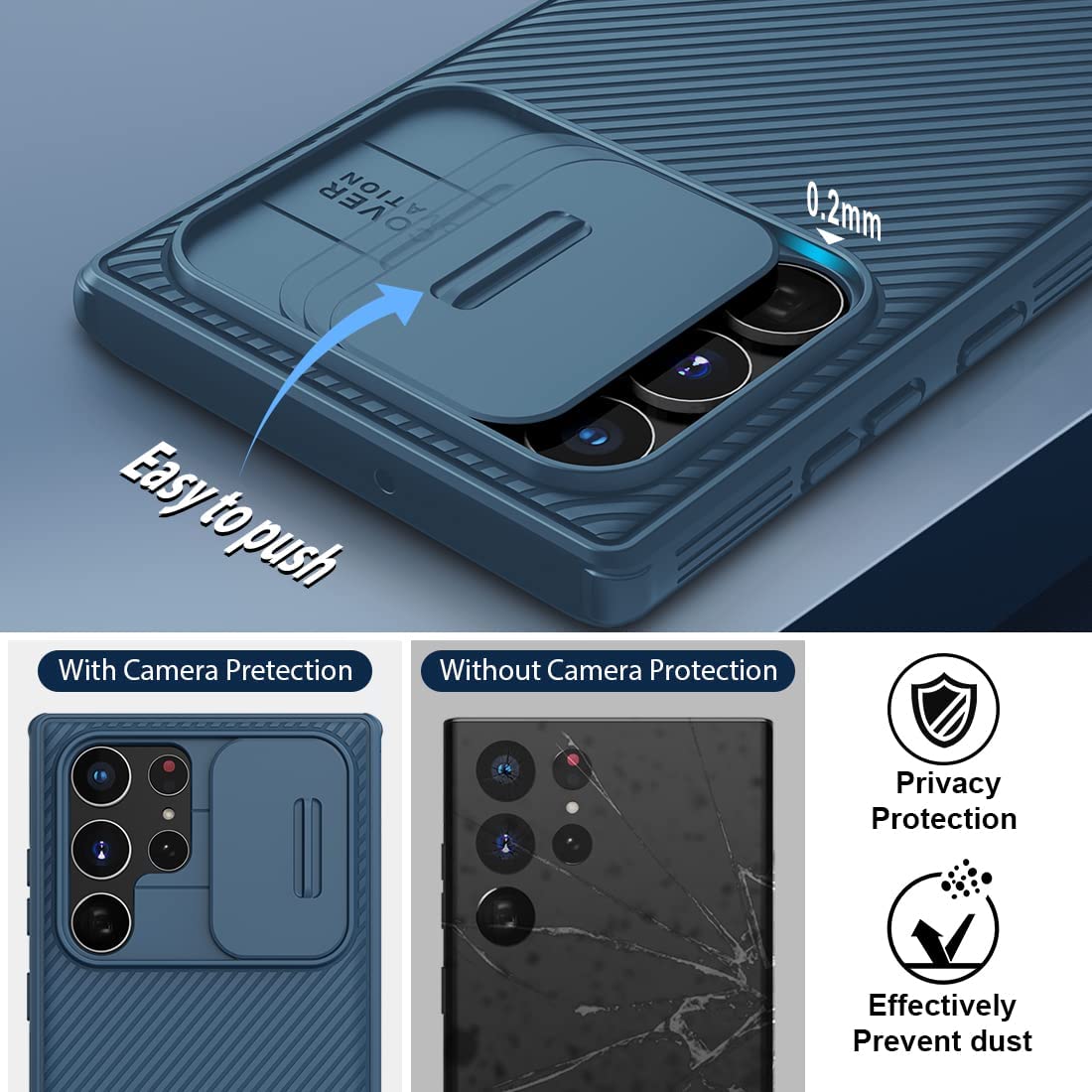 Samsung Galaxy S22 Ultra Case | CamShield Pro Phone Cover | Blue