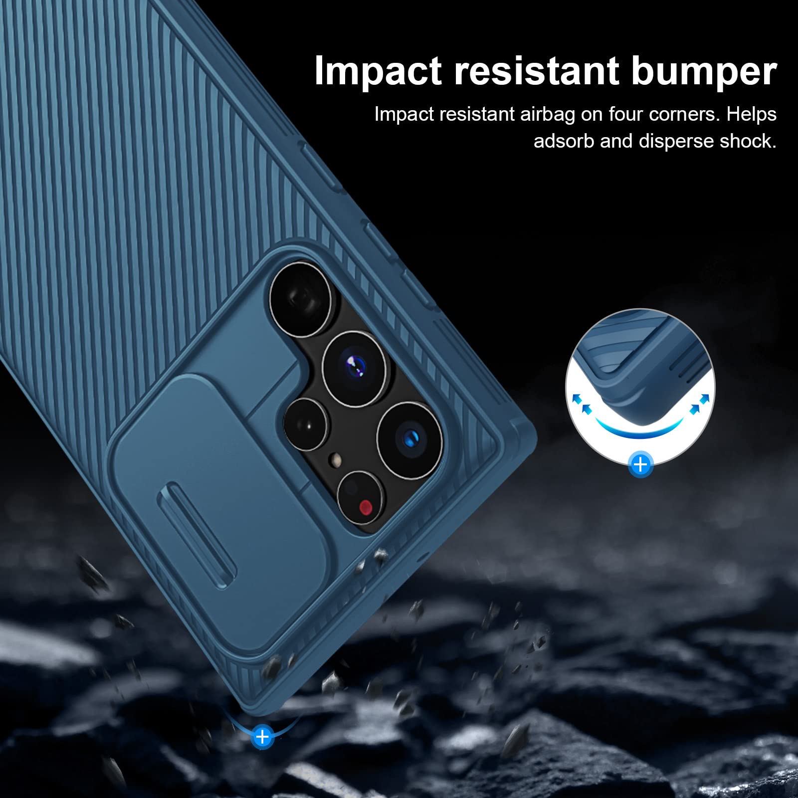 Samsung Galaxy S22 Ultra Case | CamShield Pro Phone Cover | Blue