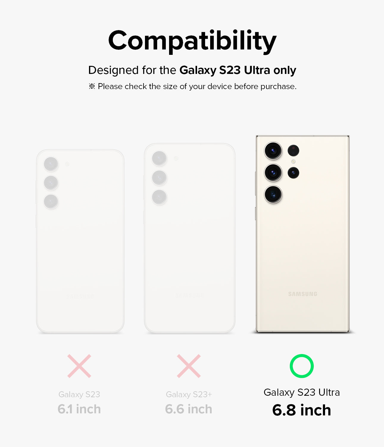 Samsung Galaxy S23 Ultra 5G | Camera Lens Frame Glass | Black