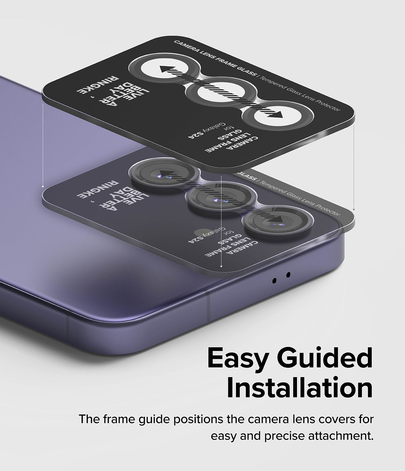 Samsung Galaxy S24 Camera Lens Frame Glass | Camera Lens Frame Glass Series |Black