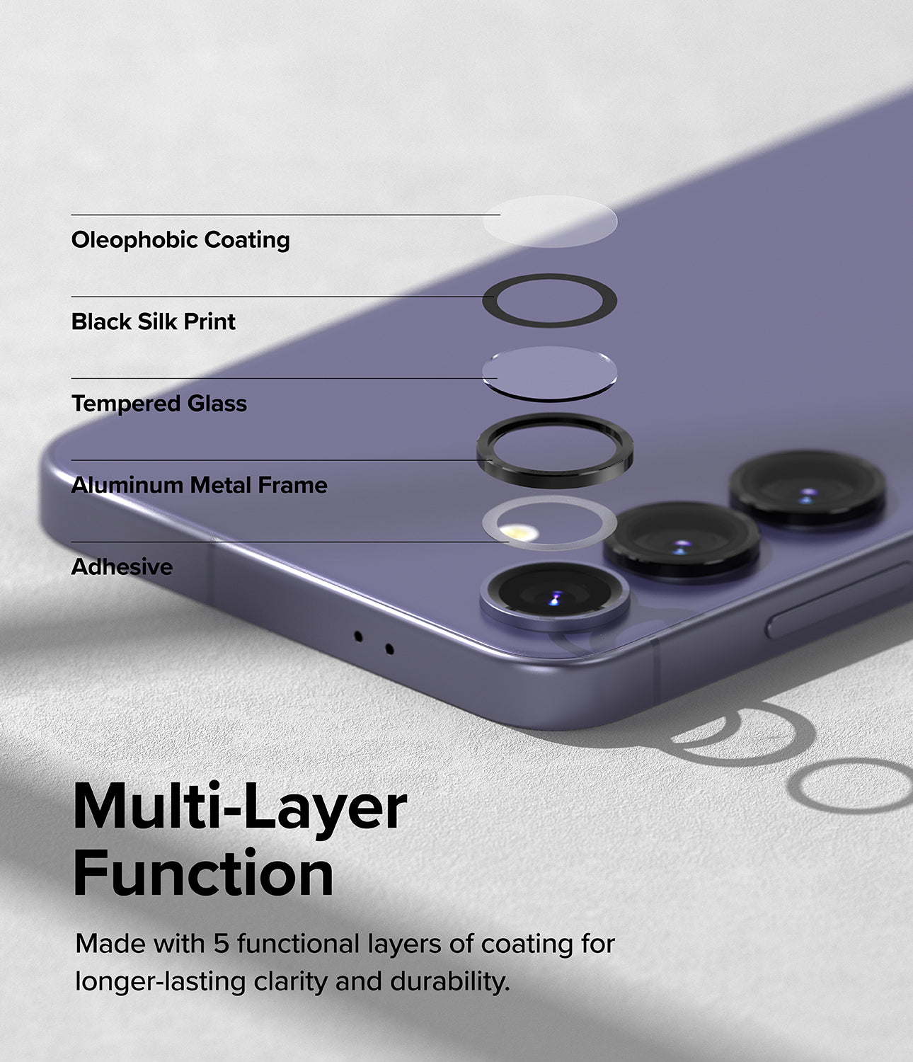 Samsung Galaxy S24 Plus Camera Lens Frame Glass | Camera Lens Frame Glass Series |Black