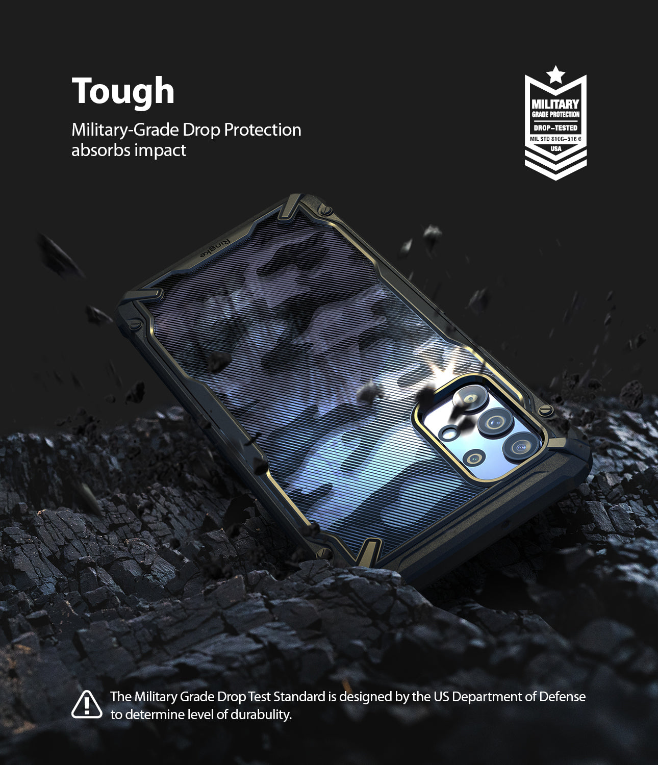 Samsung Galaxy A32 5G Case Cover| Fusion-X Series| Camo Black