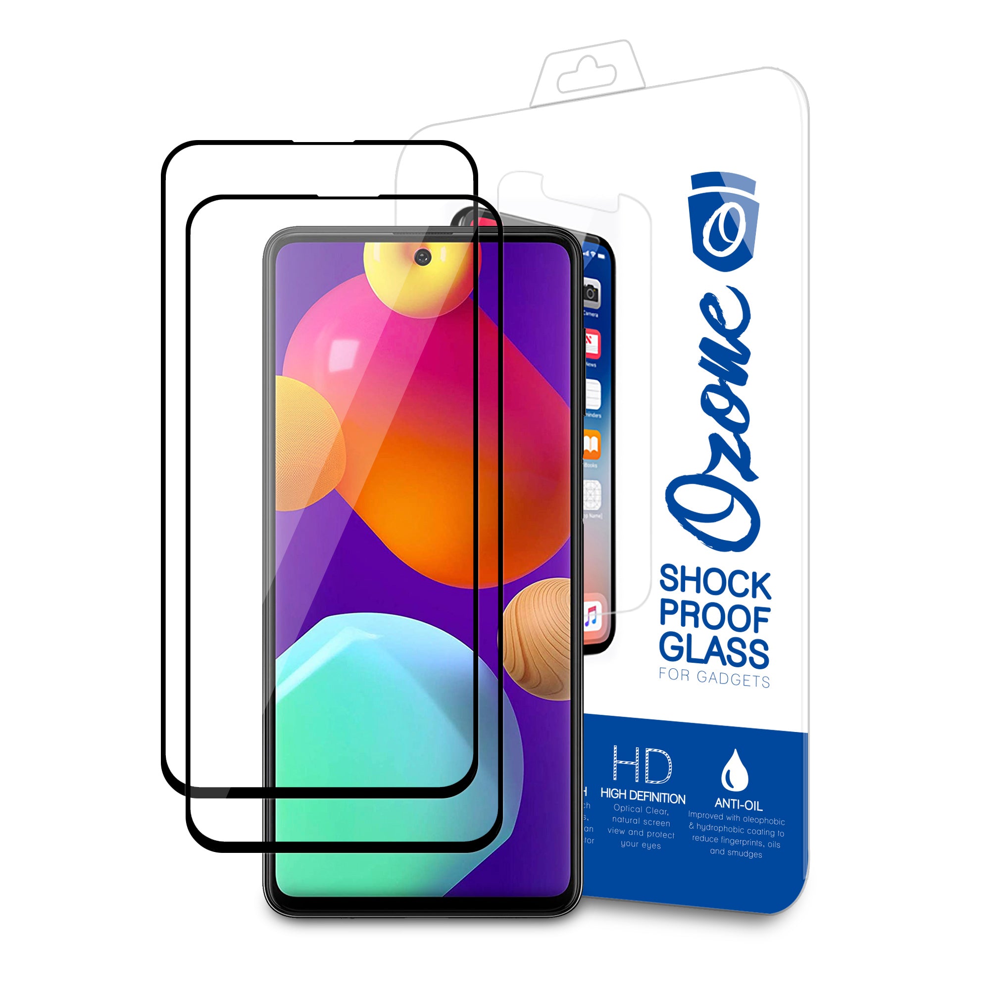 Samsung Galaxy F62/M62 Screen Protector | Tempered Glass Protector | Black |Pack of 2