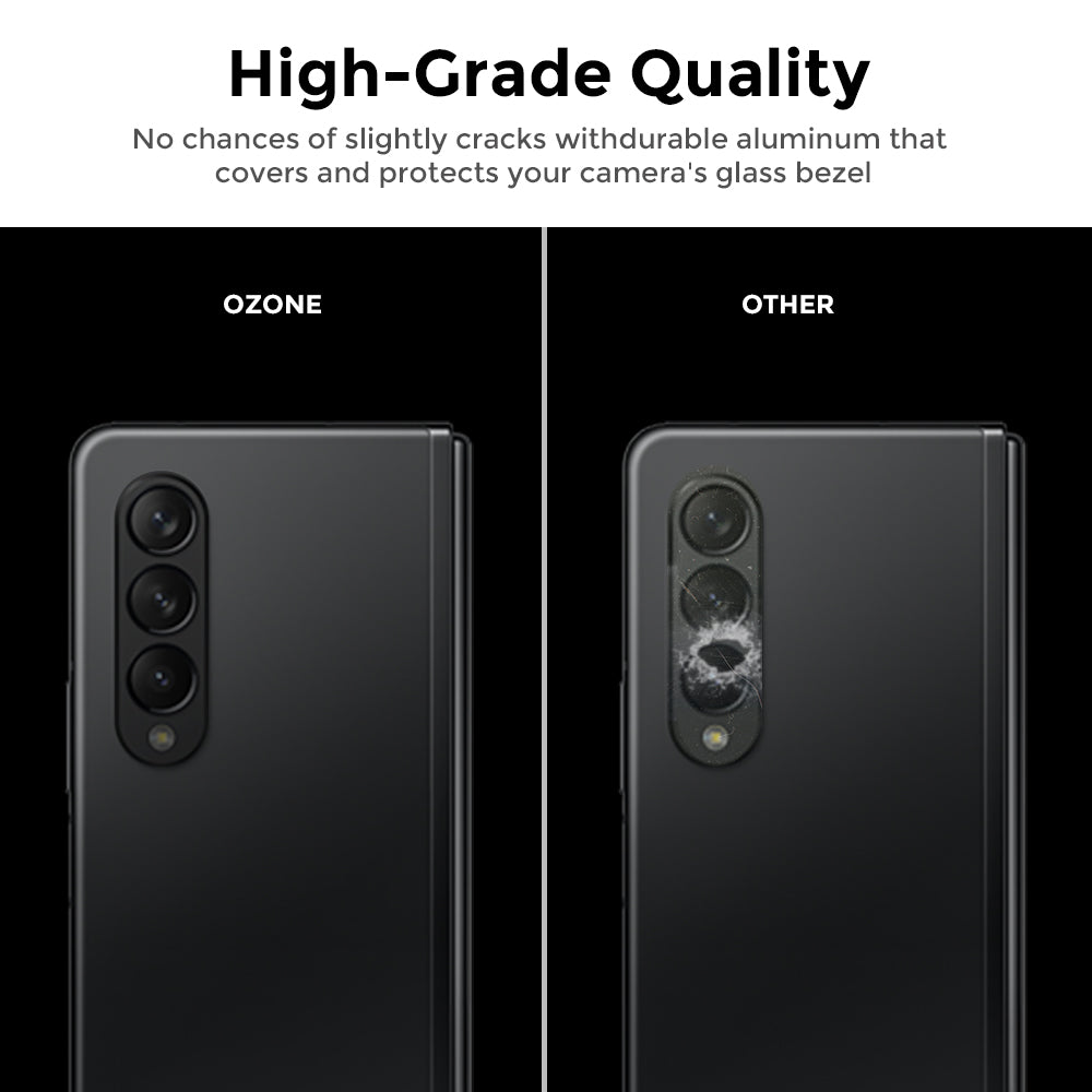 Samsung Galaxy Z Fold 3 Camera Lens Protector| Aluminum Frame Tough Camera Protective with Glass Lens Cover |
