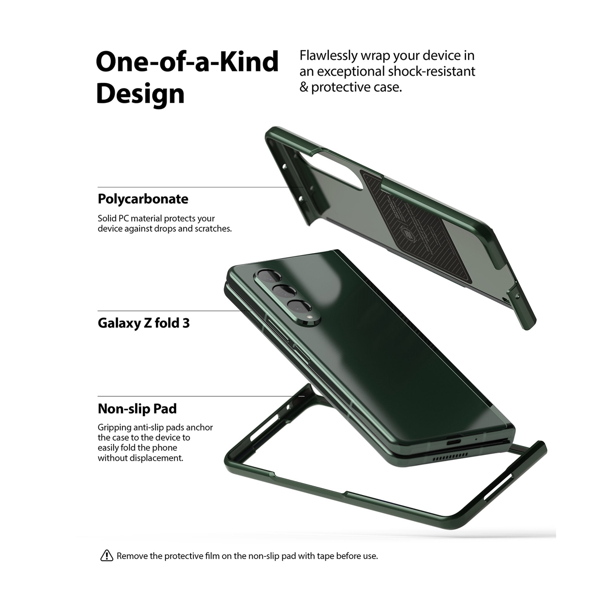 Samsung Galaxy Z Fold 3 Case Cover| Slim Series| Deep Green