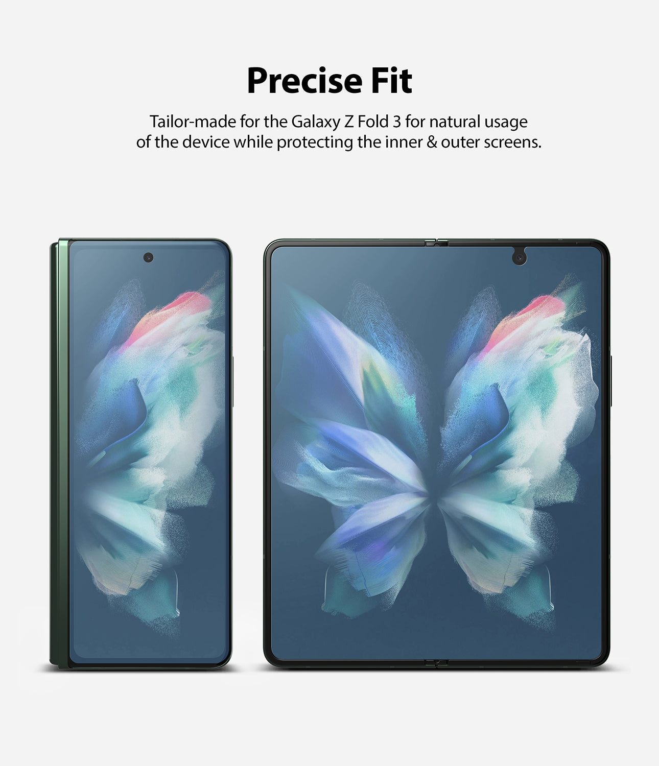 Samsung Galaxy Z Fold 3 Screen Protector| Invisible Defender Full Coverage Film| (Front 1+ Back 1)