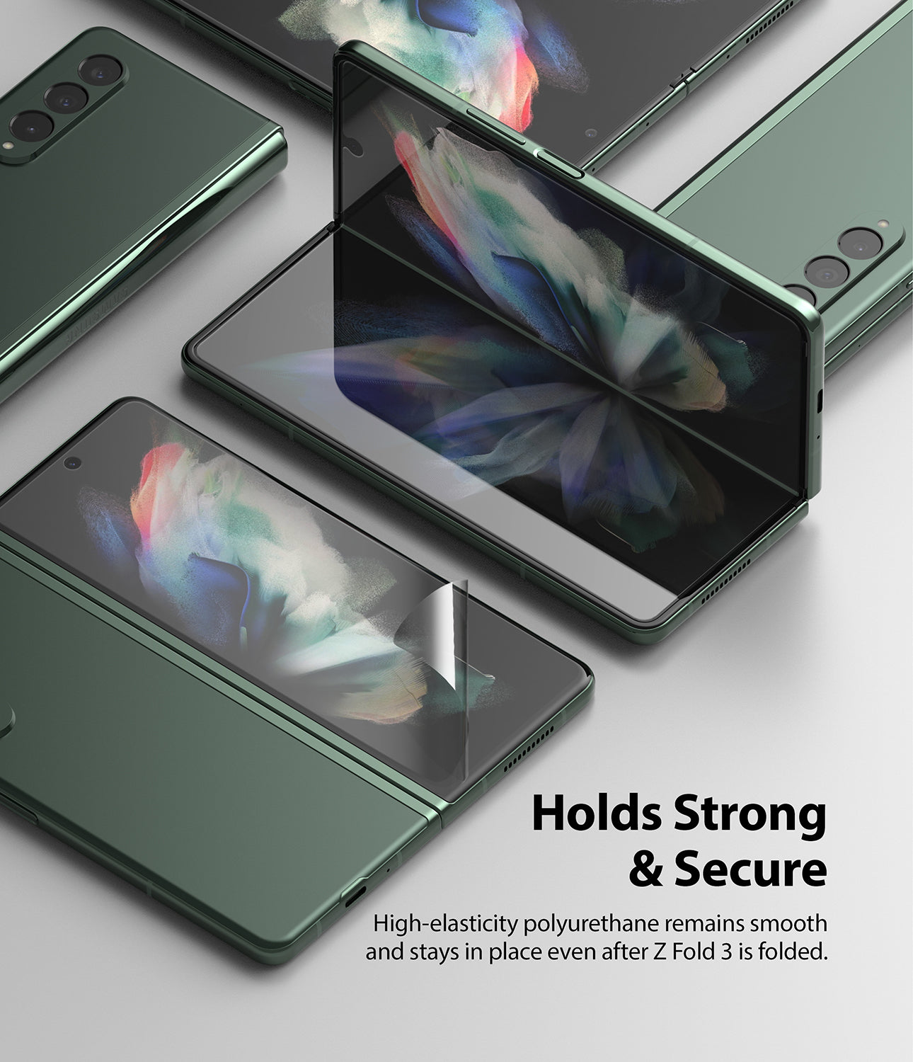 Samsung Galaxy Z Fold 3 Screen Protector| Invisible Defender Full Coverage Film| (Front 1+ Back 1)