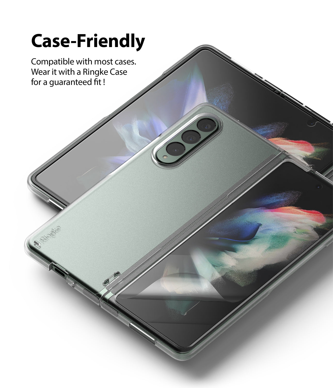 Samsung Galaxy Z Fold 3 Screen Protector| Invisible Defender Full Coverage Film| (Front 1+ Back 1)