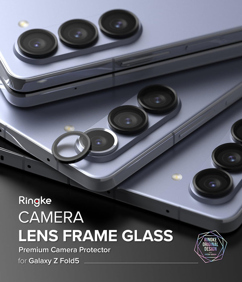 Samsung Galaxy Z Fold 5 Lens Protectors | Camera Lens Frame Glass | Black