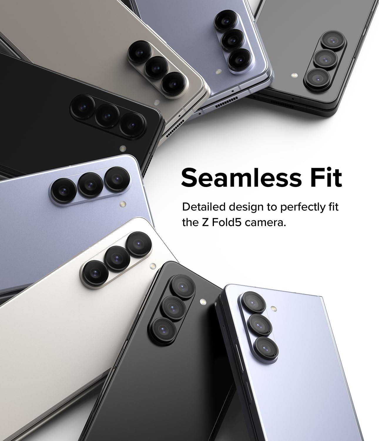 Samsung Galaxy Z Fold 5 Lens Protectors | Camera Lens Frame Glass | Black