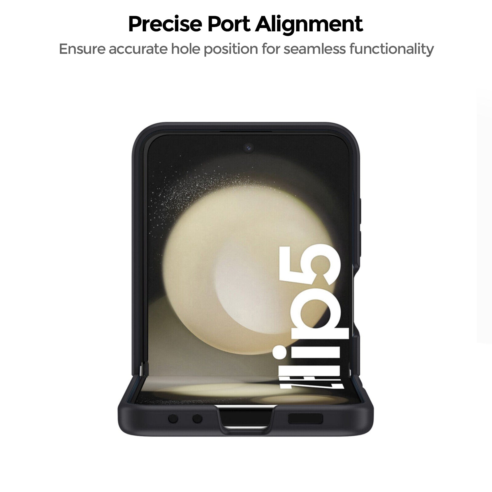 Samsung Galaxy Z Flip 5 Case Cover | Sensory Frosted Hard Shell PC Phone Cover | Black