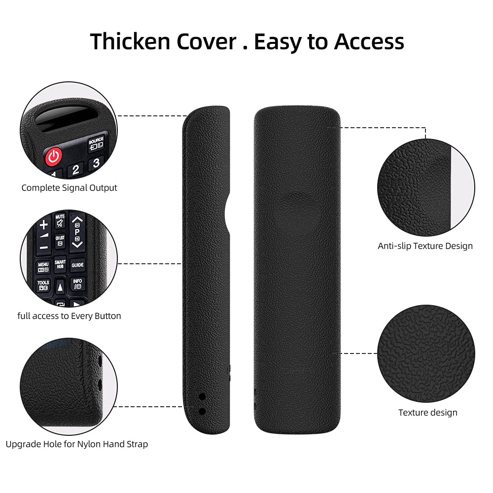 Silicone Remote Cover for Samsung Remote Control, Smart TV Remote Skin Sleeve|Black