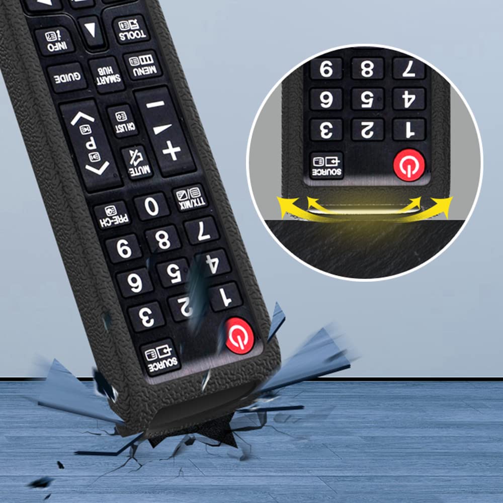 Silicone Remote Cover for Samsung Remote Control, Smart TV Remote Skin Sleeve|Black