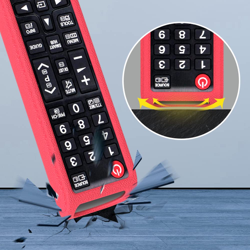 Silicone Remote Cover for Samsung Remote Control, Smart TV Remote Skin Sleeve| Red