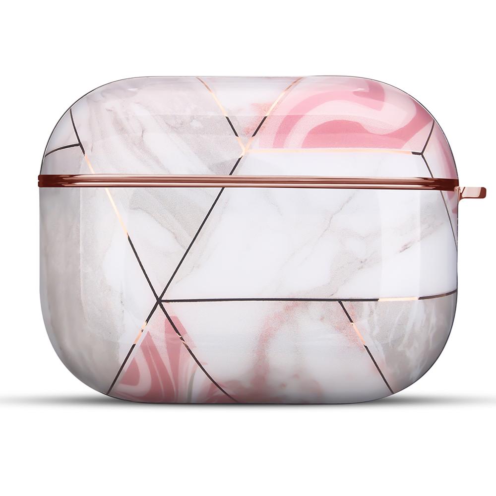 AirPods 3rd Generation 2021 Marble Case|Full Body Protective Cover with Keychain| Rose & Gold