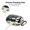 AirPods 3rd Generation 2021 Marble Case|Full Body Protective Cover with Keychain| Green & Gold
